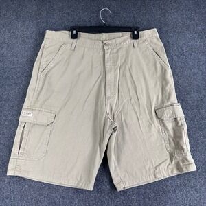 Wrangler Cargo Shorts Mens 38 Tan Khaki Cotton Twill Outdoor Casual Utility